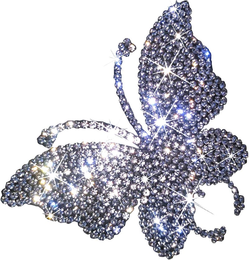 DBlosp 2 PCS Crystal Car Decoration Stickers Butterfly Bling Crystal Rhinestone Car Sticker Decal,Decorate Cars Bumper Window Laptops Luggage Rhinestone Sticker,Decoration Bling Bling Interior Accessories - Image 1
