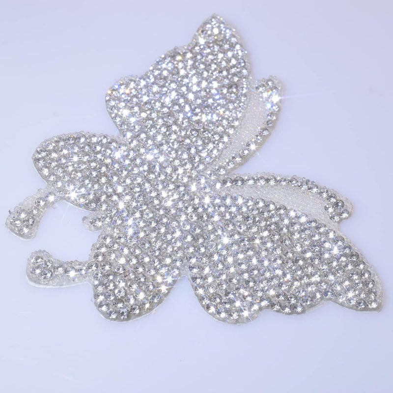 DBlosp 2 PCS Crystal Car Decoration Stickers Butterfly Bling Crystal Rhinestone Car Sticker Decal,Decorate Cars Bumper Window Laptops Luggage Rhinestone Sticker,Decoration Bling Bling Interior Accessories - Image 2