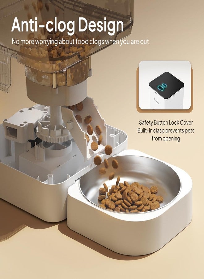 VOLUAS Automatic Cat Feeders - Timed Pet Feeder for Cats and Dogs with Dry Food Dispenser, Desiccant Bag, Programmable Portion Control, 4 Daily Meals, 10s Voice Recorder - Image 3