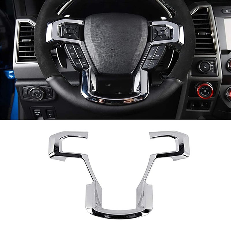 Keptrim for F150 ABS Chrome Steering Wheel Cover Trim for 20152020 Ford F150 for 20172022 F250 F350 for 20182021 Ford Expedition