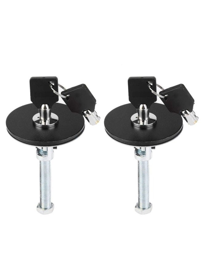 Aluminum alloy Hood Lock, Car Universal Engine Hood Cover Lock Key Pin Kit Safety Latch Pin(2PCS Black)
