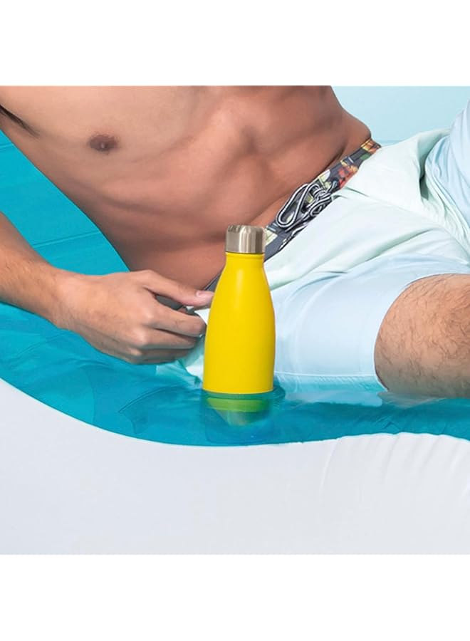 انتكس :Splash Lounge (56874Ep) عوامة سباحة وحوض سباحة باللونين الأزرق والأبيض قابلة للنفخ مع حاملات أكواب مدمجة ومقابض متينة ومسند ظهر بتصميم أنيق ومريح - Image 4