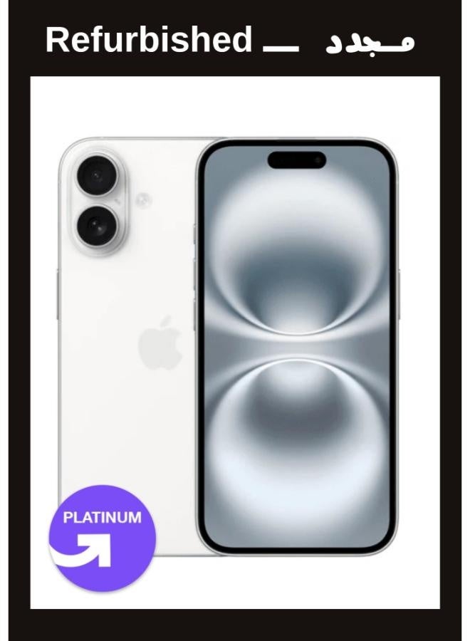 Apple Iphone 16 128GB White Single , Local Warranty |Platinum Grade| UPGRADE Refurbished - Image 1