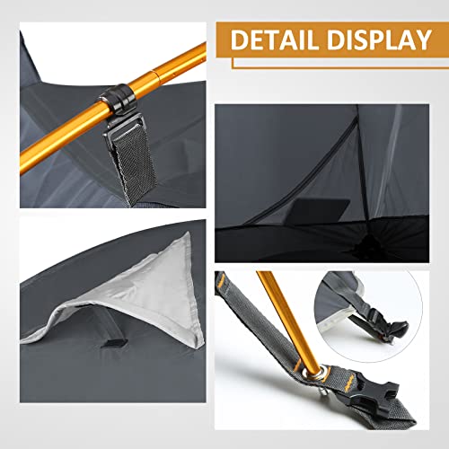 Bessport Camping Tent 2 Person Tent Waterproof Two Doors Backpacking Tent Easy Setup Lightweight for Outdoor, Hiking Mountaineering Travel - Image 3