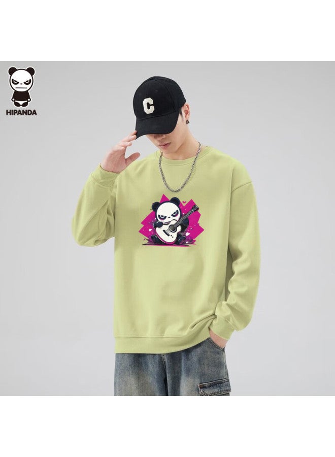 Hipanda o Panda Sweatshirt, Uni Style For Men And Women, Autumn American Loose Fit Casual Top, Men's Loose Round Neck, Bean Green, 3XL - Image 1