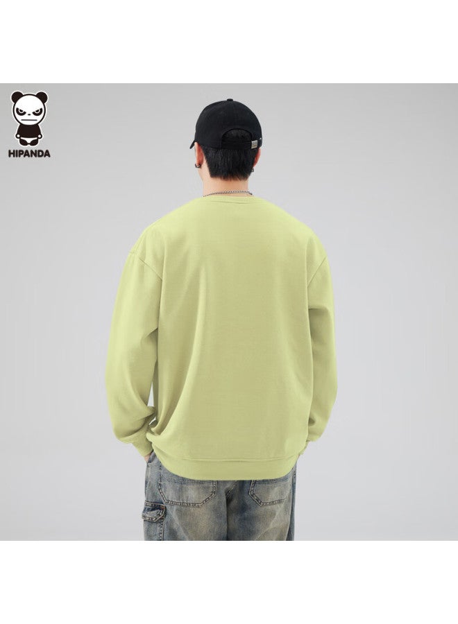 Hipanda o Panda Sweatshirt, Uni Style For Men And Women, Autumn American Loose Fit Casual Top, Men's Loose Round Neck, Bean Green, 3XL - Image 4