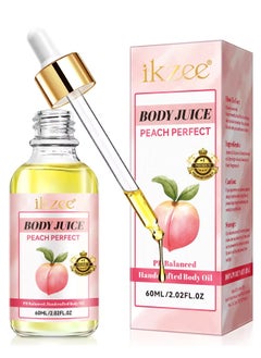 IKZEE 60ml Body Juice Oil Peach Hand Crafted Body Oil for Women Nourishing Hydrating & Moisturizing for All Skin Types with Natural Oils 100% Pure Natural Essence Body Juice Oil  - Image 1