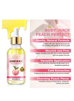 IKZEE 60ml Body Juice Oil Peach Hand Crafted Body Oil for Women Nourishing Hydrating & Moisturizing for All Skin Types with Natural Oils 100% Pure Natural Essence Body Juice Oil  - Image 3