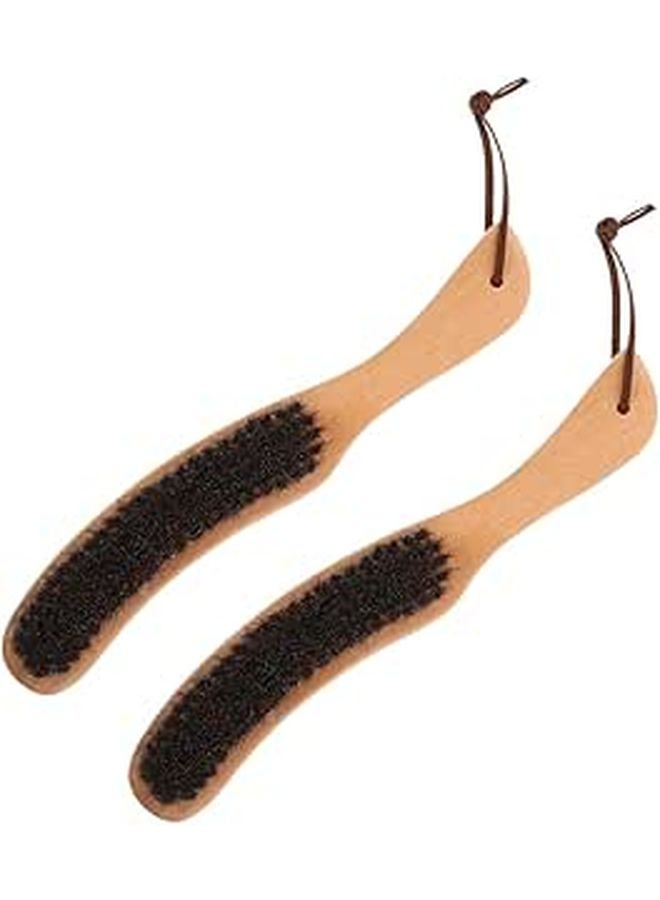 Wooden Anti Static Dust Removal Brush and Cap Cleaning Brush 2pcs Soft Bristle for Clothes Hats Household Travel - Image 1