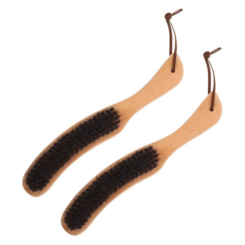 Wooden Anti Static Dust Removal Brush and Cap Cleaning Brush 2pcs Soft Bristle for Clothes Hats Household Travel - Image 2