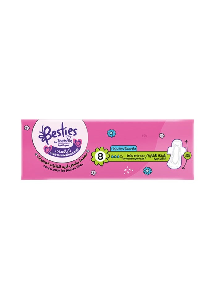 BUTTERFLY Butterfly Breathables Besties for tweens Ultra thin Sanitary Pads, Suitable for 10 - 12 years - 8 Count  - Image 4
