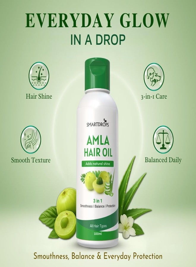 Smartdrops Amla Oil Hair Care Blend for Regular Scalp Massage and Styling Routine, Non Sticky Hair Oil Suitable for All Hair Types | 100ml (Pack 2) - Image 3