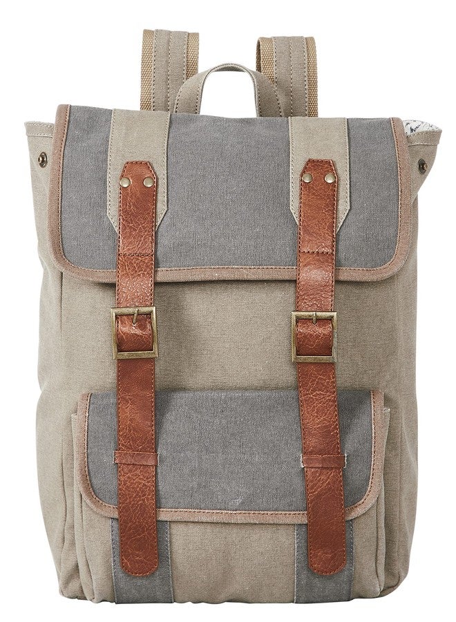 Mona B Canvas Backpack with upto 14 Laptop Inches Compartment for Office, College, Travel for Men and Women (Moss) - Image 1