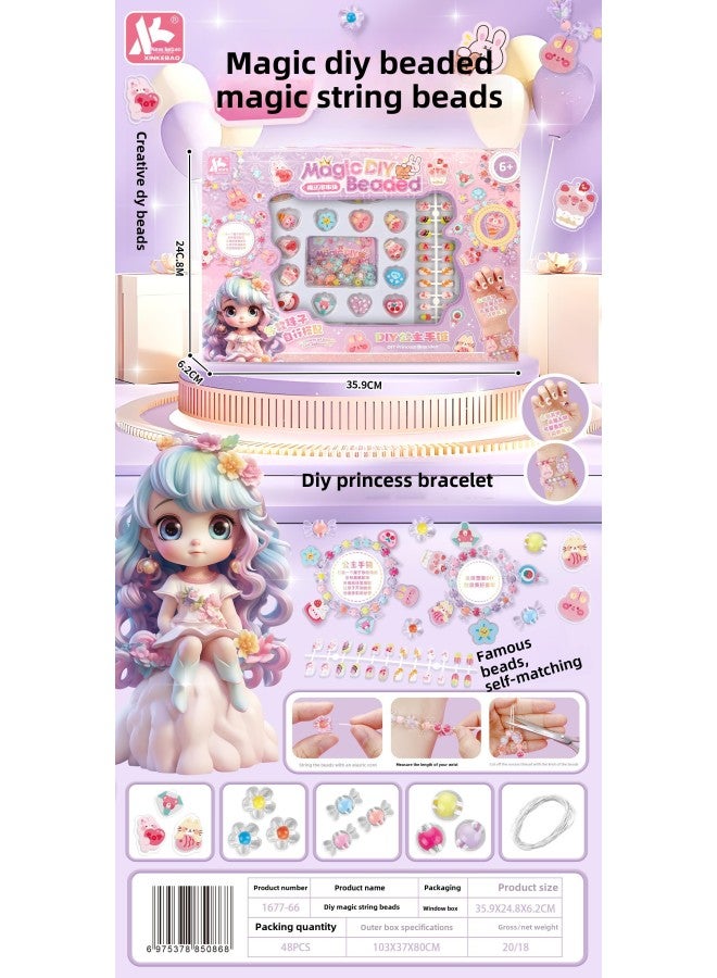 Daughter's Treasure Chest Jewelry Box Princess Children's Bracelet Beaded Diy Handmade Girl's Birthday Gift Toy-Color:1677-66 (minimum Batch Of 48) - Image 1