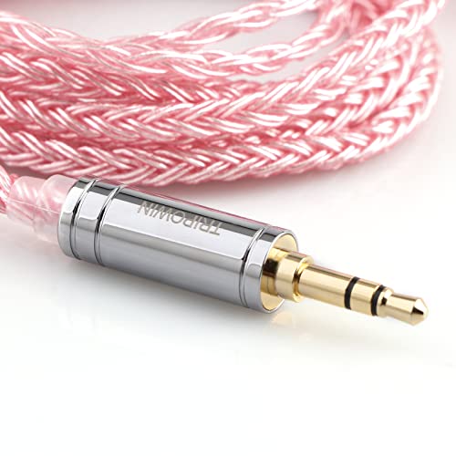 Linsoul كابل Linsoul Tripowin Zonie IEM، 16 نواة مطلية بالفضة، كابلات سماعات أذن مطورة، 1.25م SPC في كابل مراقبة الأذن لـ 7hz Zero:2 Orchestra Lite Cadenza Hype4 Supermix4 (2 دبوس 0.78 مم، 3.5 مم) (وردي) - Image 5
