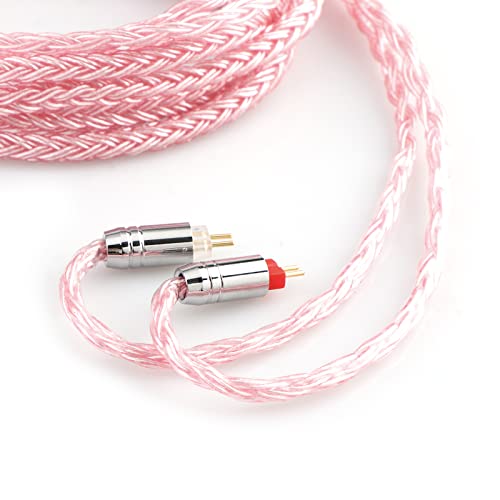 Linsoul كابل Linsoul Tripowin Zonie IEM، 16 نواة مطلية بالفضة، كابلات سماعات أذن مطورة، 1.25م SPC في كابل مراقبة الأذن لـ 7hz Zero:2 Orchestra Lite Cadenza Hype4 Supermix4 (2 دبوس 0.78 مم، 3.5 مم) (وردي) - Image 3