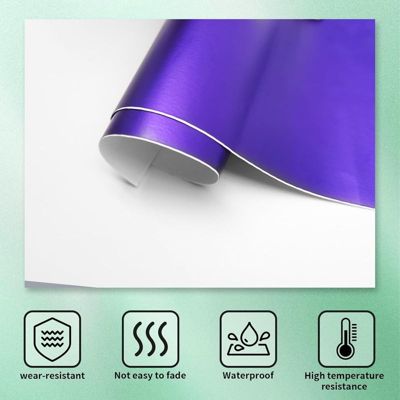 BLAKAYA 11.8" x 4" Bowtie Emblem Wrap Kit for Chevy Logo Overlay Vinyl Wrap with Spatula and Cutter 3 Pcs Matte Metallic Purple - Image 3