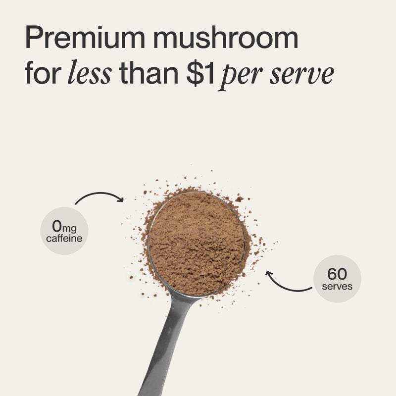 Morning Made Original Mushroom Latte Powder Mix | Organic Lion’s Mane, Chaga & Cordyceps Adaptogenic Blend, Caffeine-Free Coffee Alternative | Sweetened, Vegan, Gluten-Free, Low Sugar | 10.6oz (60 Serves) - Image 4