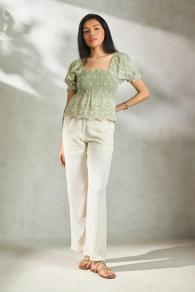 فيرجيو Cotton Peplum Vacation Tops for Women