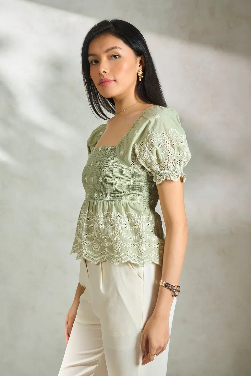 فيرجيو Cotton Peplum Vacation Tops for Women