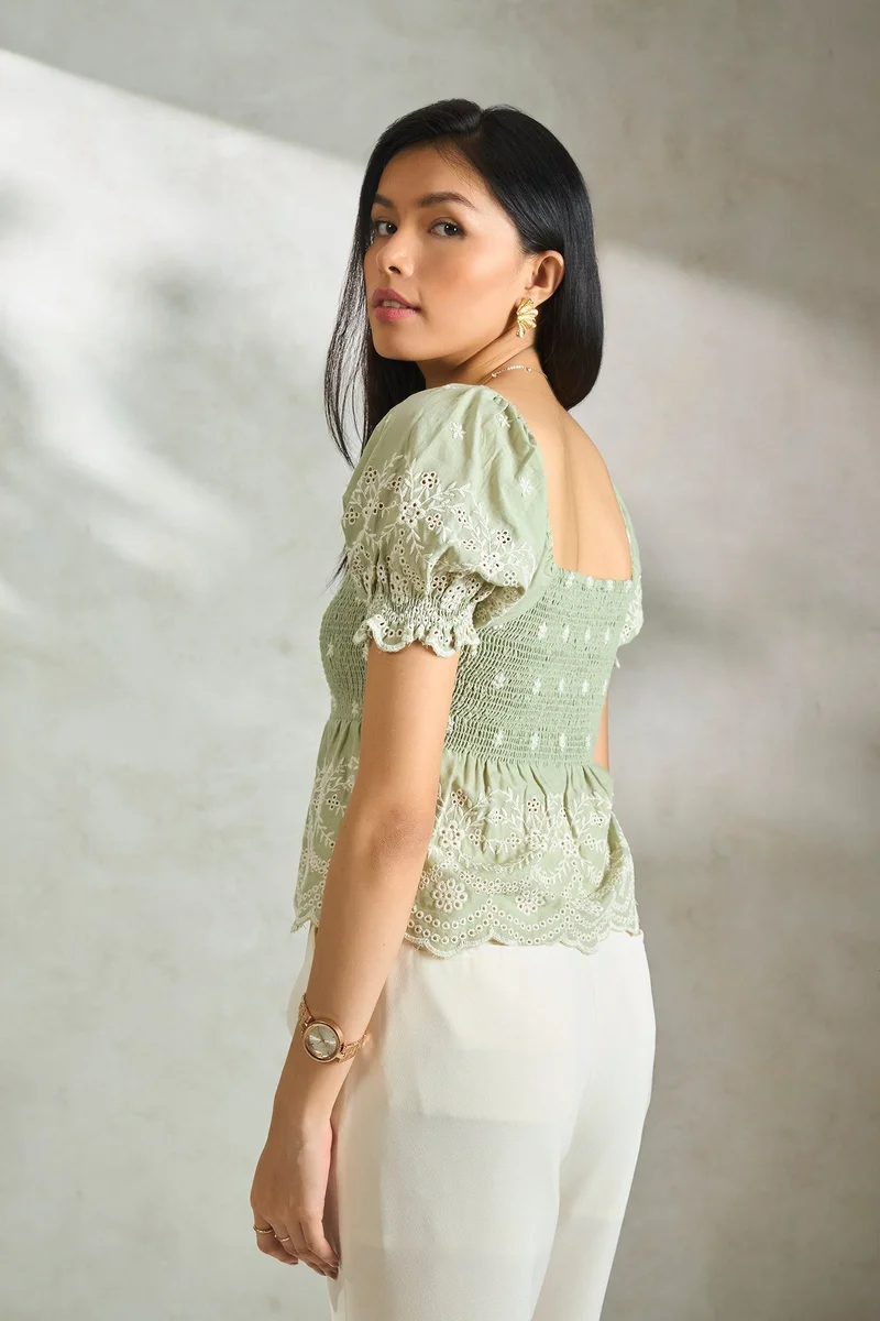 فيرجيو Cotton Peplum Vacation Tops for Women