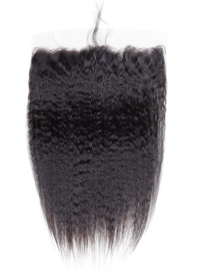 أودير، وصلة أمامية من الدانتيل 13x4، كثافة 180%، شعر برازيلي طبيعي مجعد ومستقيم، طول 12 بوصة، غير معالج، درجة 9A، شعر ياكي مستقيم بكر، وصلة أمامية من الدانتيل 13x4 من الأذن إلى الأذن مع شعر صغير، لون طبيعي - Image 2