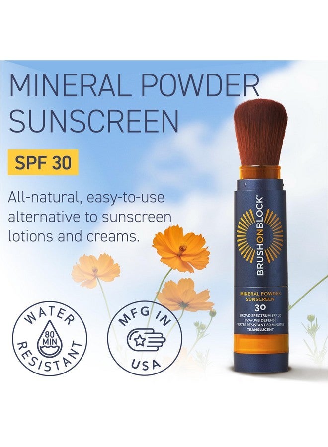 Brush On Block Brush On Block Full Face Sun Protection Kit, Translucent Mineral Powdered Sunscreen & Protective Lip Oil SPF 30, Reef Friendly, FSA HSA Eligible - Image 4
