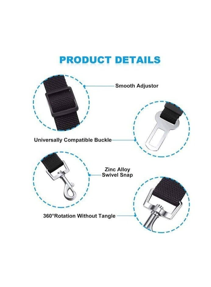 Yi 2 PACK Dog Safety Belt Adjustable dog car seat belt Yiduohua dog seat belts for cars uk Dog car harness Safety Pet Seat Belt 2 PACK Black - Image 5