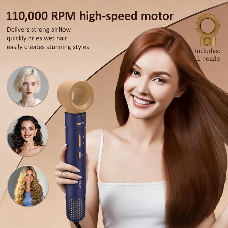Lofans 5 in 1 Multi Hot Air Styler Wrap, 110,000 RPM High-Speed Hair Dryer Brush with Auto Wrap Curlers & Blow Dryer Brush, Fast Drying & Frizz-Free Styling, No Heat Damage for Women - Image 4