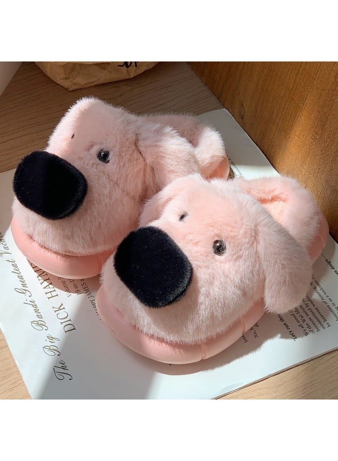 Puppy Kidsren's Cotton Slippers For Boys And Girls In Winter Warm And Non-slip Indoor Home Cute Fleece-lined Kidsren's Fur Slippers