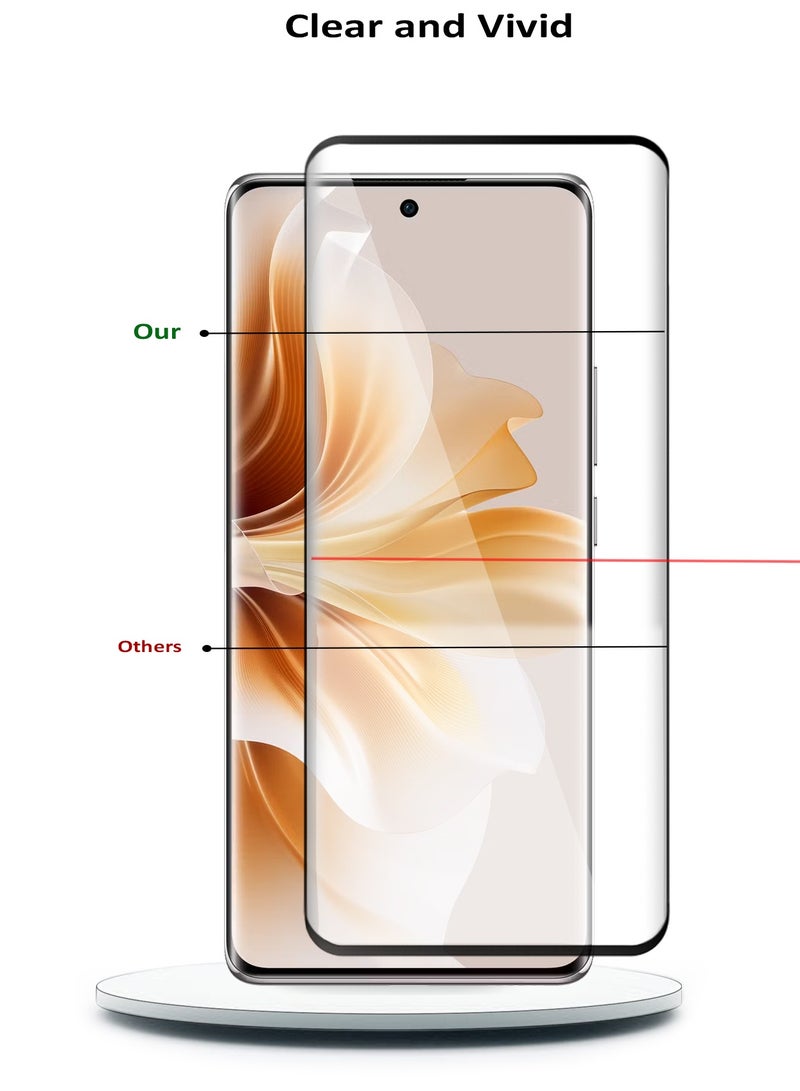 دبليو تيك واقي شاشة زجاجي مقوى Oppo Reno11 Pro 5G 2024 Premium E2E Full Glue (MSGECN) - شفاف / أسود - Image 5