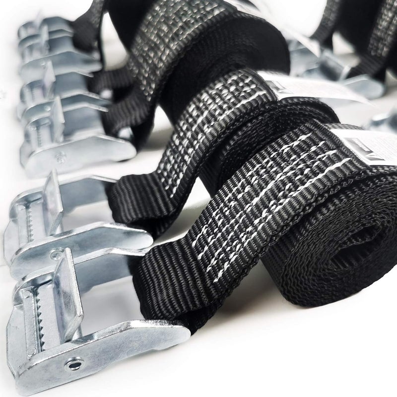 KJE 1500 lbs 1 x 2 Tie Down Straps 2 Pack Adjustable Lashing Straps Ratchet Straps Heavy Duty Ratchet Tie Down Straps Cargo Straps with Cam Buckle Suitable for Carrying Various Cargo or Luggage - Image 2