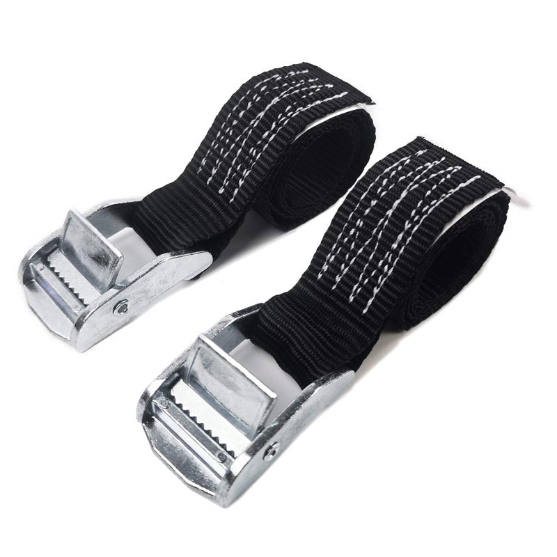 KJE 1500 lbs 1 x 2 Tie Down Straps 2 Pack Adjustable Lashing Straps Ratchet Straps Heavy Duty Ratchet Tie Down Straps Cargo Straps with Cam Buckle Suitable for Carrying Various Cargo or Luggage - Image 1