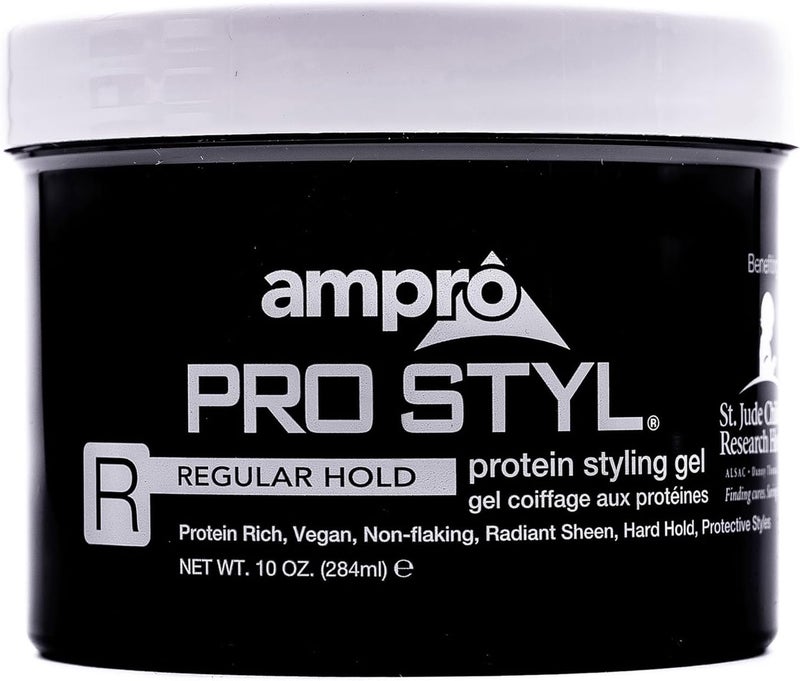 Ampro Pro Styl Styling Gel Protects and Strengthens Your Strands NonFlaking Alcohol Free Vegan Formula Flexible Touchable Hold for All Hair Textures Regular 284 g
