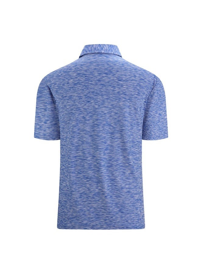 Alex Vando Mens Golf Shirt Moisture Wicking Quick-Dry Short Sleeve Casual Polo Shirts for Men, Blue, L - Image 3