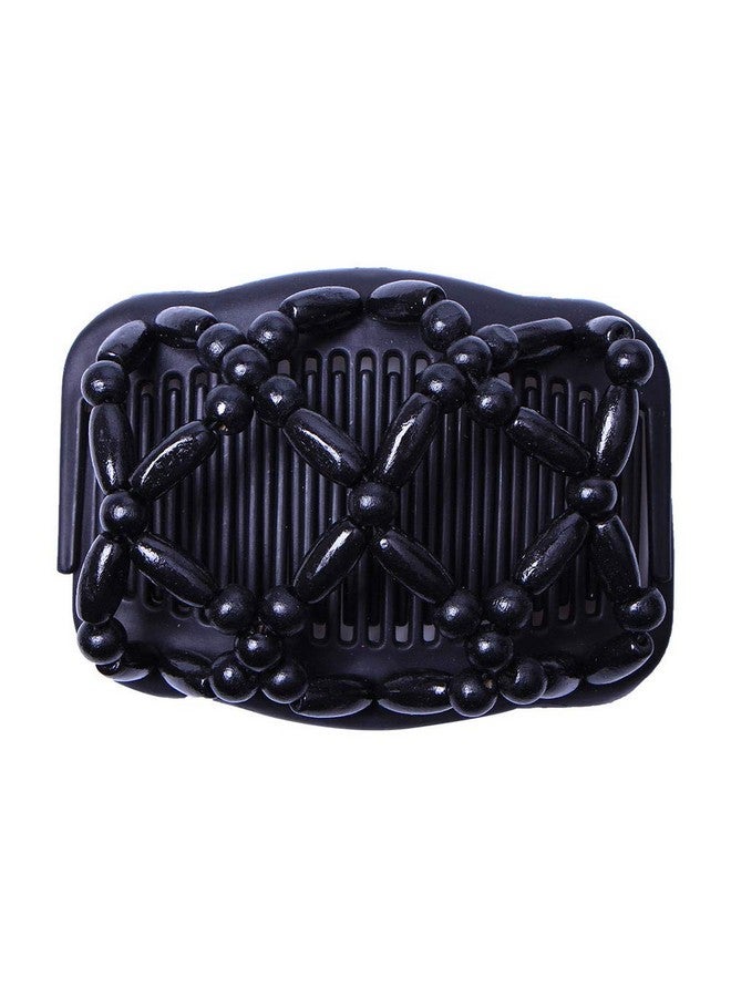 Lovef Thick Hair Clip Magic Wood Beads Double Hair Comb Clip Stretch Combs For Hair Fashion Design Multi Butterfly Bun Maker For Popular Hairstyles Style 4Pcs - Image 5
