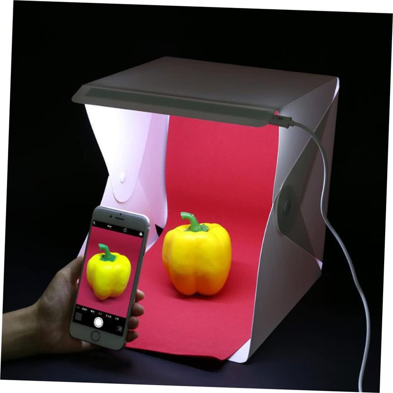 Portable Folding LED Photo Light Box with Dual Backgrounds for Jewelry Photography - Image 3