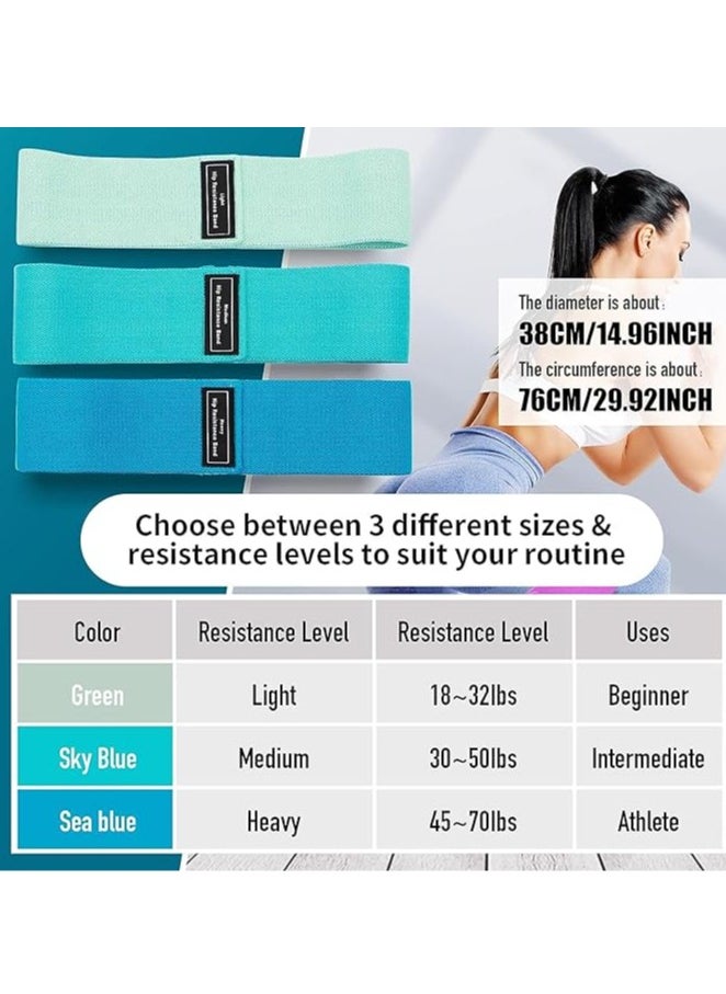SportQ - SportQ Premium Resistance Band Set for Legs, Sit Up Band Set, Wide Hip Bands, Exercise Resistance Bands, Non-Slip Elastic Belt Loops (Set of 3)multicolor - Image 1