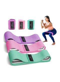 SportQ SportQ Premium Resistance Band Set for Legs, Sit Up Band Set, Wide Hip Bands, Exercise Resistance Bands, Non-Slip Elastic Belt Loops (Set of 3)multicolor  - Image 1