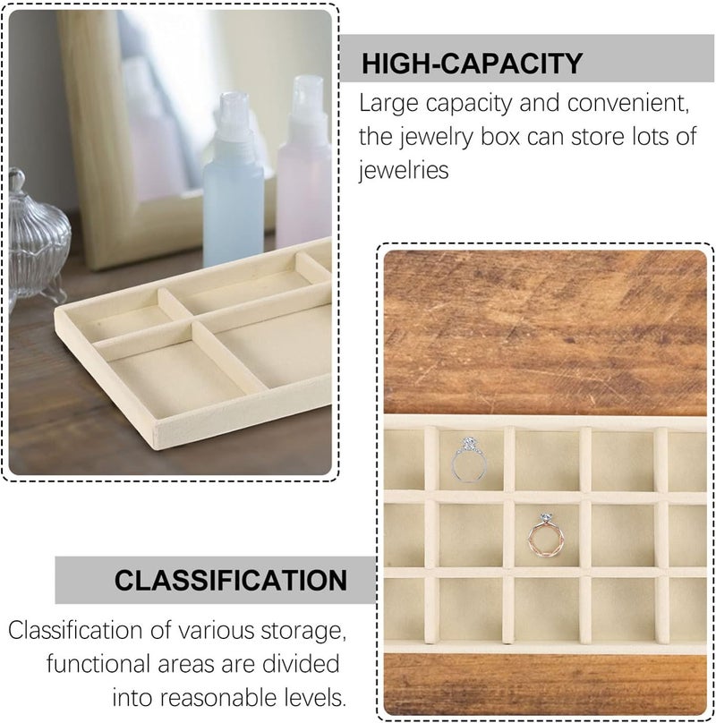 klarako 4pcs Box Storage Box lady parts ornament display case desktop accessories jewelry tray jewelry organizer beads hanging drawers for closet Jewelry Case bracelet watch Miss flannel - Image 5