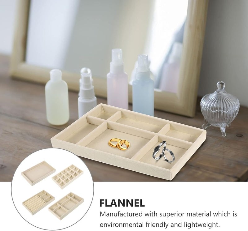 klarako 4pcs Box Storage Box lady parts ornament display case desktop accessories jewelry tray jewelry organizer beads hanging drawers for closet Jewelry Case bracelet watch Miss flannel - Image 3