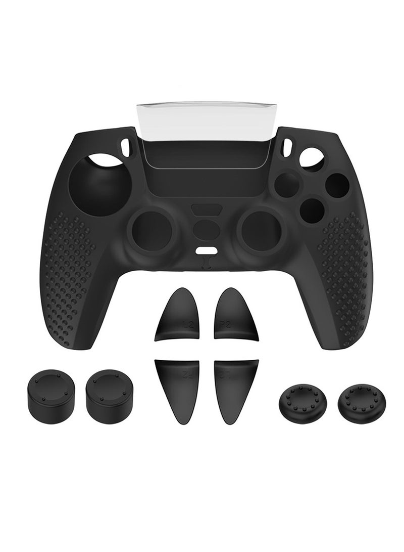 P5 Controller Handle Protection Set, Silicone Protective Shell Controller Cover for PlayStation 5 Console (Disc Version) Black - Image 1