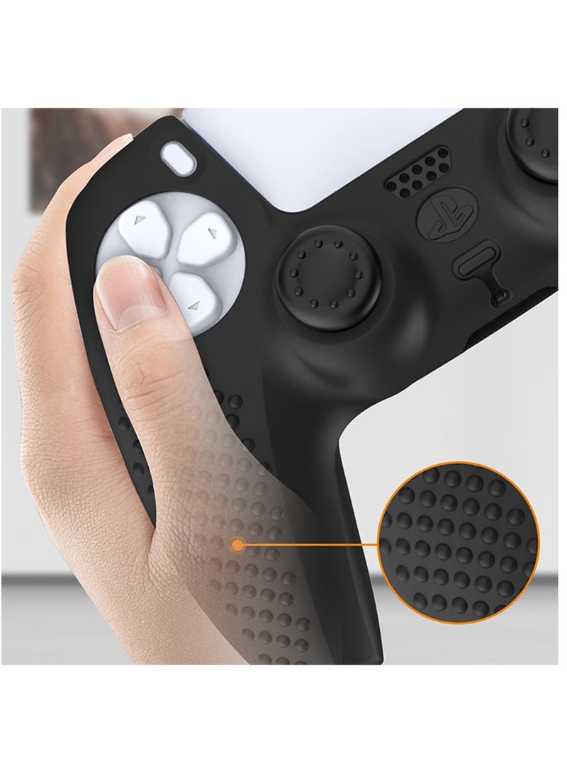 P5 Controller Handle Protection Set, Silicone Protective Shell Controller Cover for PlayStation 5 Console (Disc Version) Black - Image 3