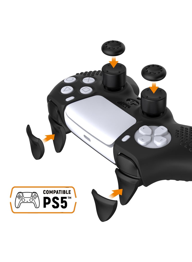 P5 Controller Handle Protection Set, Silicone Protective Shell Controller Cover for PlayStation 5 Console (Disc Version) Black - Image 2