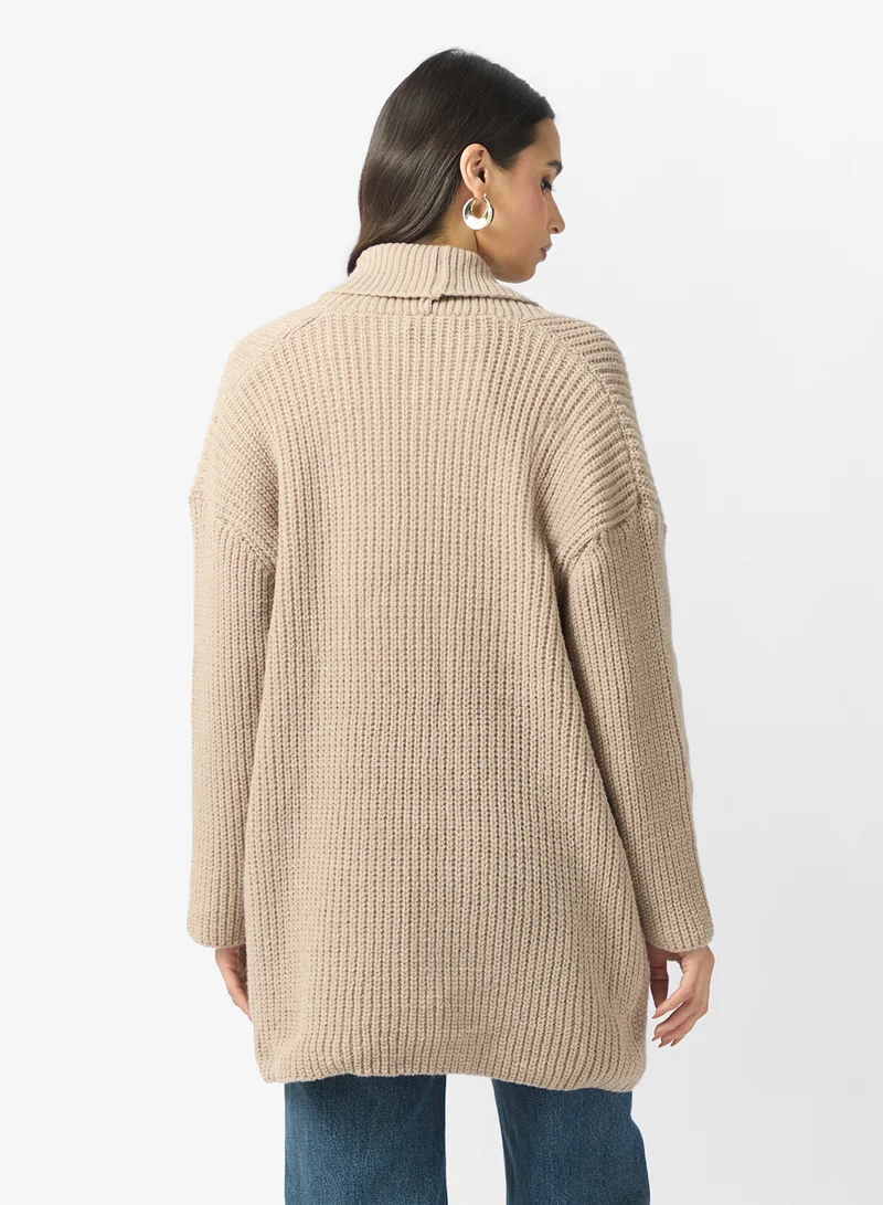 ELLA Front Open Ribbed Cardigan