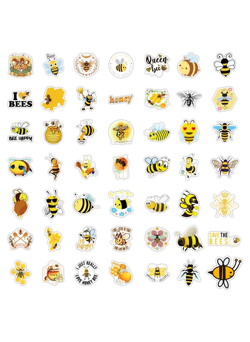 100 قطعة من ملصقات النحل العسلي، ملصقات النحل اللطيفة، ملصقات الحشرات لزجاجات المياه، والكمبيوتر المحمول، والحزمة، والأمتعة، ولوح التزلج، والجيتار - Image 3
