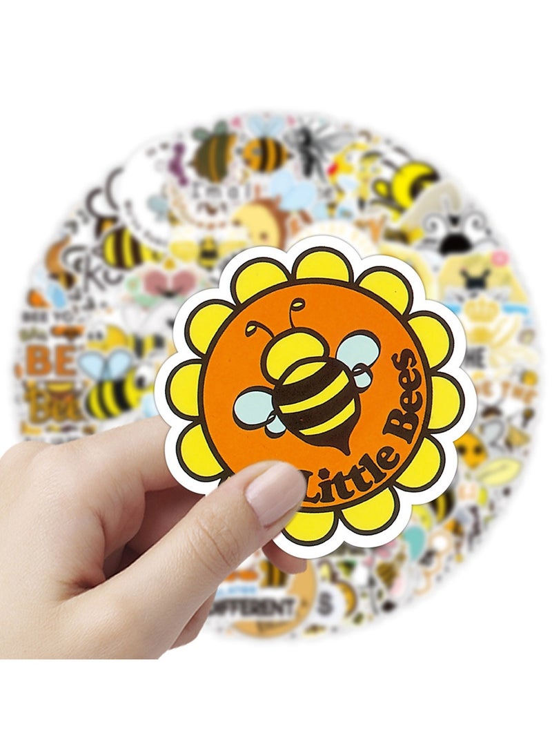 100 قطعة من ملصقات النحل العسلي، ملصقات النحل اللطيفة، ملصقات الحشرات لزجاجات المياه، والكمبيوتر المحمول، والحزمة، والأمتعة، ولوح التزلج، والجيتار - Image 4