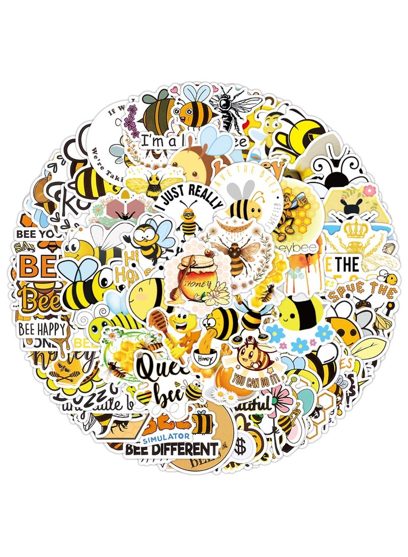 100 قطعة من ملصقات النحل العسلي، ملصقات النحل اللطيفة، ملصقات الحشرات لزجاجات المياه، والكمبيوتر المحمول، والحزمة، والأمتعة، ولوح التزلج، والجيتار - Image 5