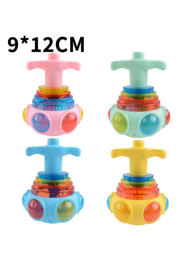 Children's Luminous Toy Lotus Gyro Colorful Flash Music Gyro Toy Small Gift Night Market Stall Wholesale-Color:Ufo Sound And Light Gyro-random Color  (with Music)  - Image 1