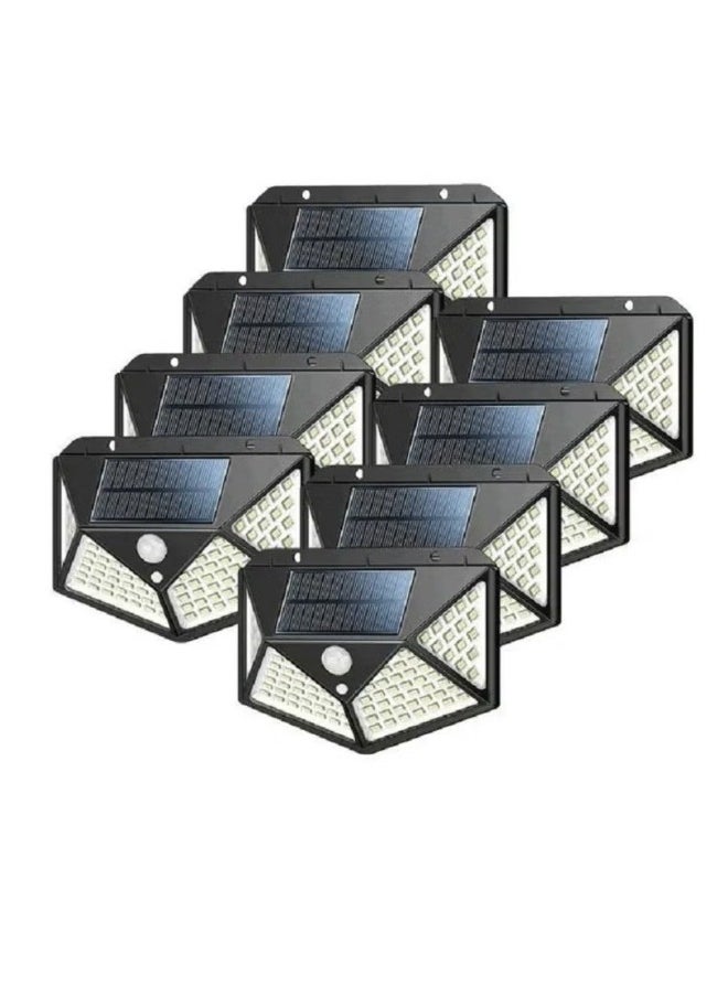 Generic Pack Of 8 Pcs 114 Led Solar Outdoor Light Solar Motion Sensor Security Lights With 3 Lighting Modes Wireless Solar Wall Lights Waterproof Solar Powered Lights For Garden Home And Garage Use Black  - Image 1